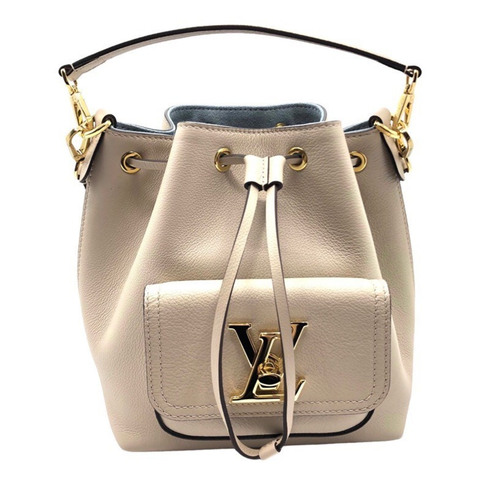 Louis Vuitton Lock Me Bucket NV Shoulder Bag Beige Greige